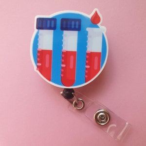 Bobine d'insigne de technologie de laboratoire, porte-cartes pour éprouvette, cadeau de scientifique de laboratoire, cadeau de collègue de laboratoire, clip d'identification de flacon, mousqueton médical, cordon, porte-nom