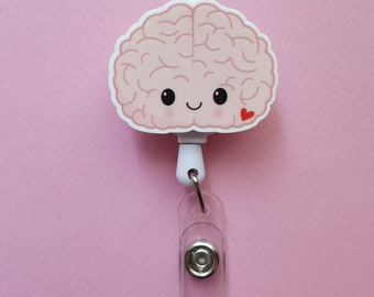 Brain Badge Reel: Neurologist Doctor Gift, Medical ID Clip