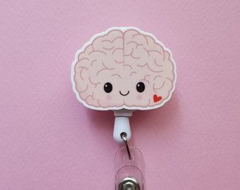 Porte-cartes cérébral, enrouleur pour badge de neurologue, cadeau médecin, porte-cartes de chirurgien cérébral, porte-cartes d'identité cérébrale, clip pour badge médical