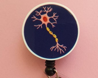 Neuron Badge Reel: Neurosurgeon Doctor Medical ID Clip
