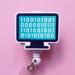 Bobine de badge à code binaire, porte-cartes de développeur de logiciels, clip d'identification d'ingénieur logiciel, cadeau à un collègue, mousqueton d'administrateur système, lanière