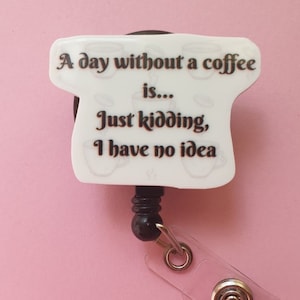 Bobine d'insigne de café, cadeau de médecin, clip d'identification d'infirmière, étiquette de nom médical, porte-carte d'identité de technologie de laboratoire, porte-badge d'amateur de café, cadeau de collègue, tour de cou