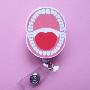 Porte-cartes de dentiste, enrouleur de badge dents, cadeau dentiste, clip d'identification, cadeau collègue, porte badge assistant dentaire, porte-nom d'orthodontiste