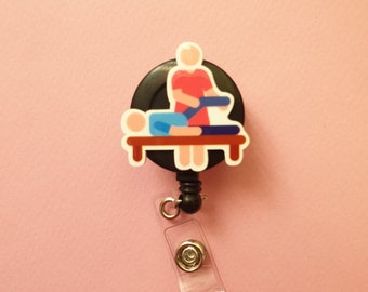 Physiotherapist badge reel, Physiotherapist card holder, Physiotherapist gift, PT name tag, Medical badge clip, PT badge holder, Doctor ID