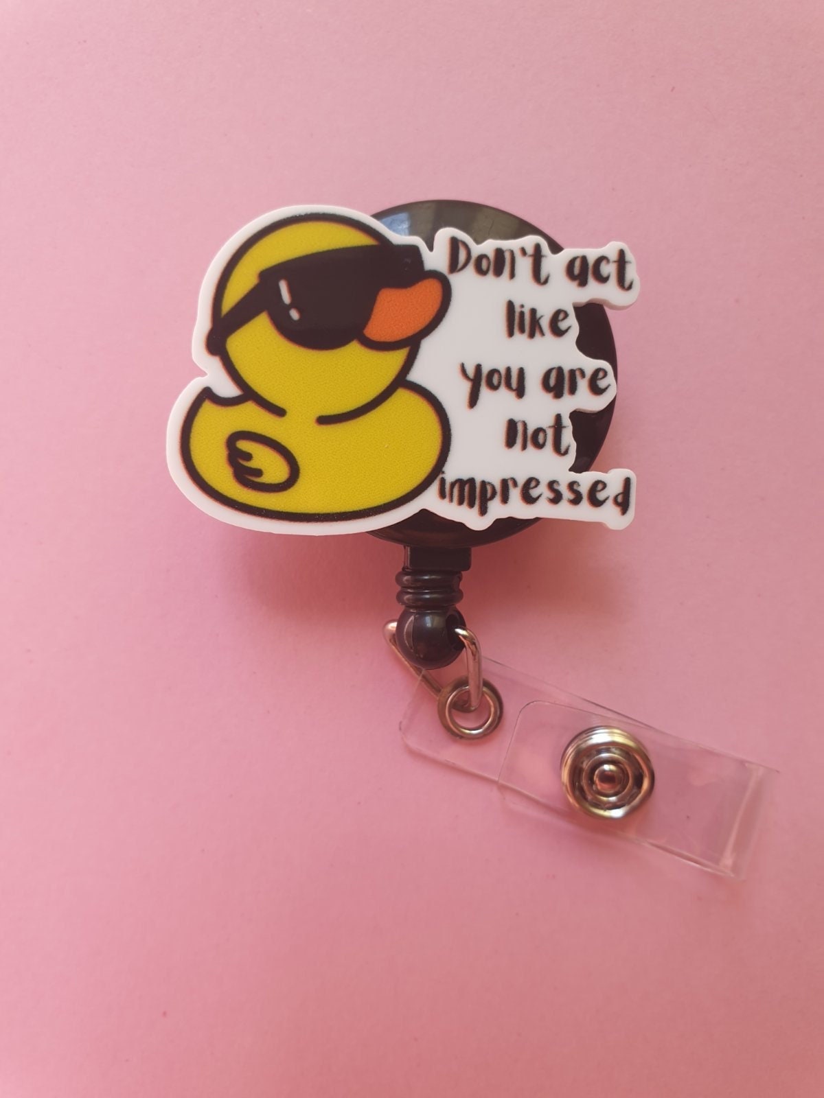 Funny Duck Badge Reel, Doctor Gift, Nurse Gift, Medical Badge, Retractable Badge Reel Clip, ID Card Holder, Badge Holder, Unique Badge