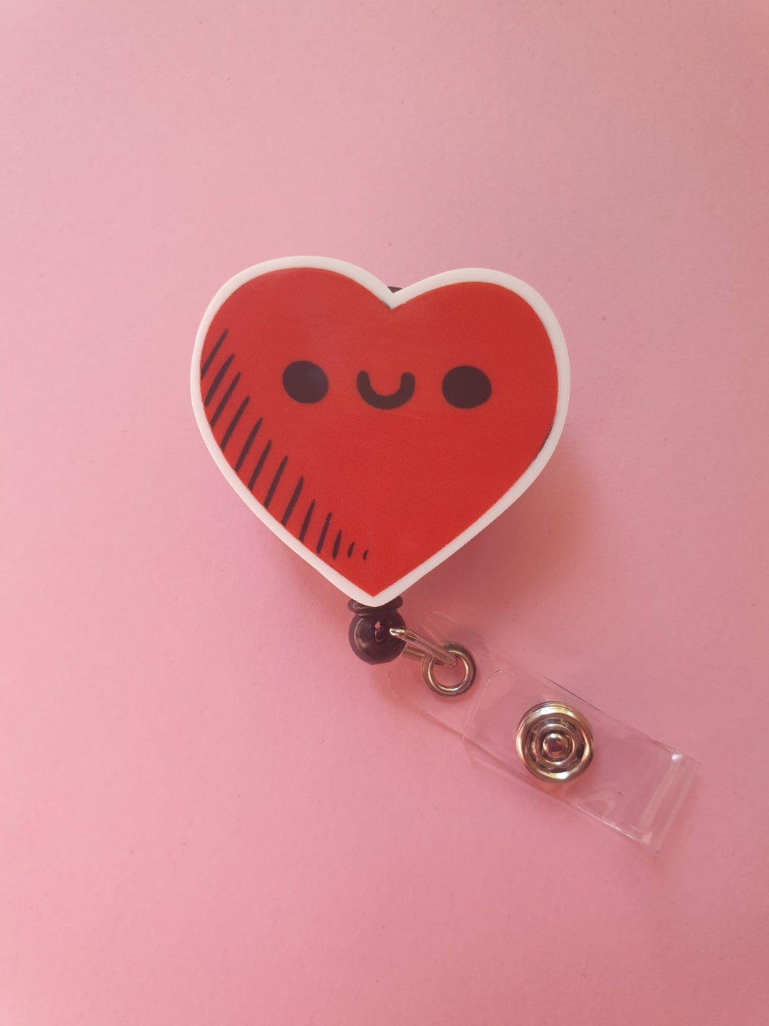 Heart Badge Reel, Heart Card Holder, Doctor Gift, Heart Gift, Medical