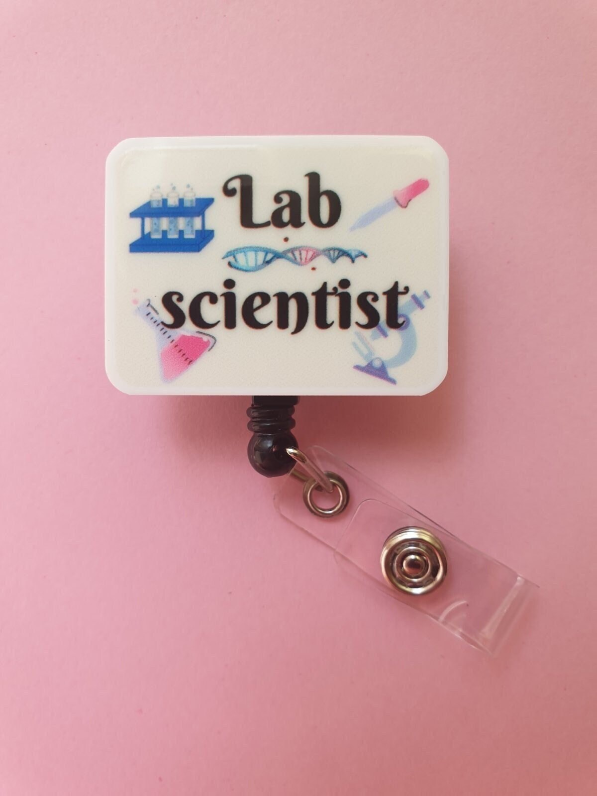 Lab Scientist Badge Reel: Retractable Medical ID Holder