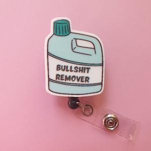 Porta badge retrattile per rimuovere le stronzate, regalo per dottori, clip identificativa divertente, targhetta identificativa per infermieri Porta badge retrattile medico, porta badge identificativo divertente, porta badge