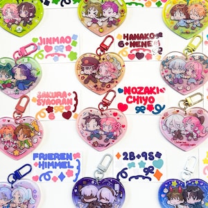 3D Acrylic Shojo / Anime / Manhwa Couple Keychains 2.5 in
