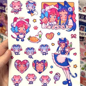 BFF Cat Maids Vinyl Sticker Sheet