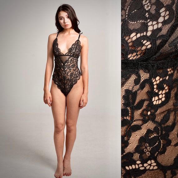 sexy lingerie and bodysuits Sexy Lingerie Black Lace Bodysuit, Elastic Bodysuit, Soft Cup Lingerie,  Lace Cami Bodysuit for Women, Transparent Lingerie, See Through
