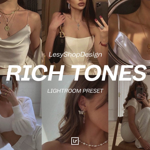 Rich Tones Presets Lightroom, Shadow Filters, Skin Tone Presets, Dark Presets, Mobile and Desktop Presets