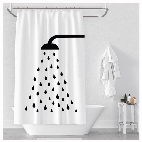 Black and White Shower Curtain Etsy