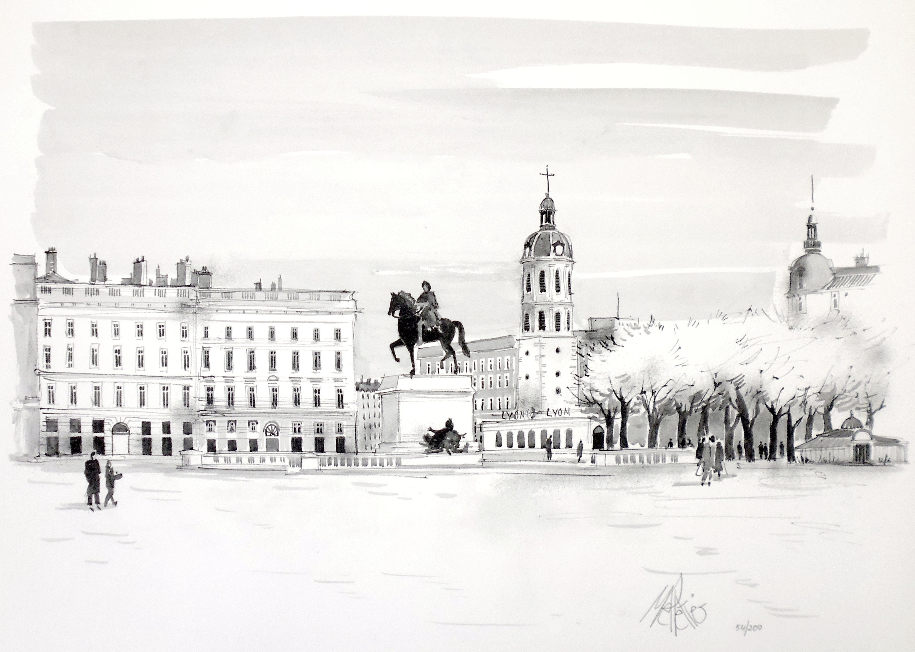 LYONリトグラフ 【ベルクール広場】 LYON LITHOGRAPH 限定シリーズ ラ・プラス・ベルクール - Etsy 日本