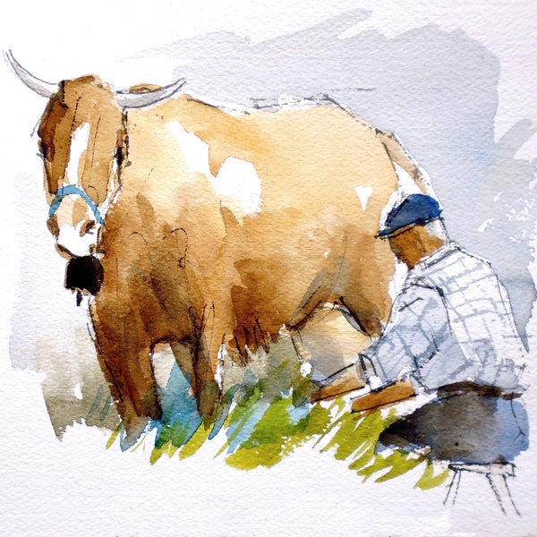 MONTAGNE milks a dairy cow - CC142