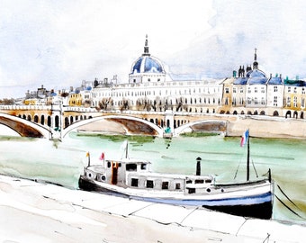 Carte postale marché lyonnais – Quai des Célestins