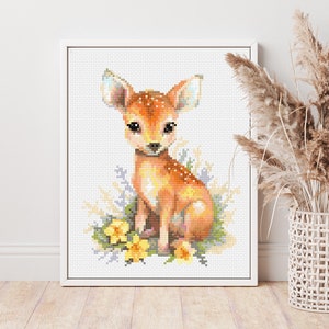 Schattige babyherten kruissteekpatroon PDF, modern dierenhandborduurontwerp, patroonhouder compatibel geteld Xstitch-diagram #91