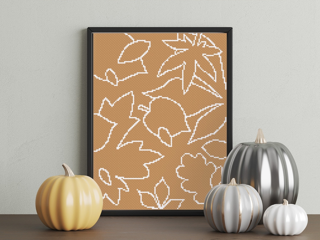 Autumn Leaves Botanical Cross Stitch Pattern PDF, Fall Embroidery ...