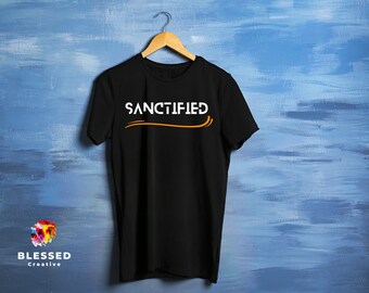 Sanctified Orange T-Shirt, Christian Unisex T-shirt, Christian t-shirt, Faith tee,  Christian Apparel, Christian Streetwear, Faith Apparel