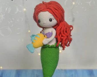 Motif : sirène au crochet | Jouet modèle sirène | Poupée sirène | amigurumi sirène | poupée amigurumi | modèle anglais