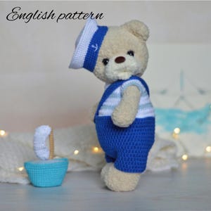 Crochet & Knitting Pattern : Sailor Teddy Bear  | Toy Pattern Bear  | Bear amigurumi | English pattern