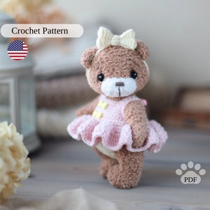 Modello uncinetto Teddy Bear. Modello orsetto Amigurumi. Simpatico orsetto di peluche