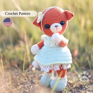 Amigurumi Fox Crochet Pattern, Fox Doll PDF, forest animal toy