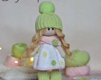 Patroon: gehaakte Lei the Doll | Pop met speelgoedpatroon | amigurumi-pop | Engels patroon