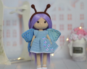 Pattern:  Crochet Doll Fairy and butterfly    | Toy Pattern  doll | Doll amigurumi | English pattern