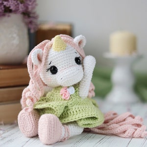 Unicorn crochet pattern. Amigurumi cute unicorn tutorial. Easy crochet pattern image 4