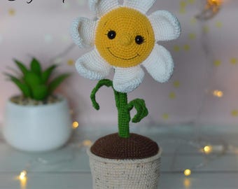 Crochet Pattern Flower In A Pot | English pattern