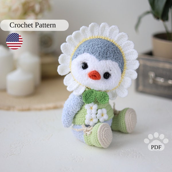 Penguin crochet pattern. Amigurumi penguin pattern. Cute plush penguin