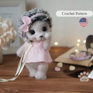 Schema all'uncinetto per riccio. Riccio amigurumi in un vestito. Tutorial per un simpatico riccio giocattolo