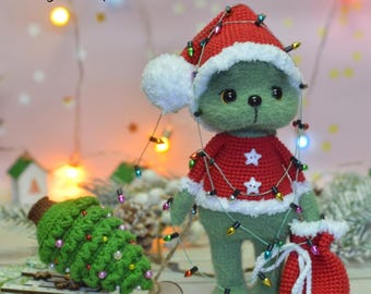 Pattern:  Crochet Christmas green villain and tree,   | Toy Pattern  Christmas  green Elf | green villain Elf amigurumi  |  english pattern