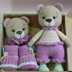 Pattern: Crochet & Knitting Pattern Gift Box for Baby Girl | Toy Pattern bear amigurumi | bear amigurumi | english pattern