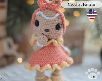 Gingerbread crochet pattern. Christmas Gingerbread Amigurumi Doll. PDF English, amigurumi xmas