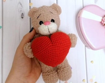 Motif : ours au crochet | Ours en peluche | Ours amigurumi | Ours en peluche amigurumi |  Ours en peluche à motif de jouet |  modèle anglais