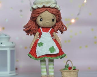 Pattern: Crochet Doll Strawberry Doll | Toy Pattern doll | Doll amigurumi | English pattern