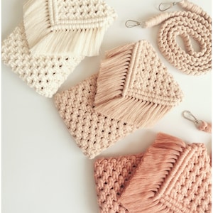 Borsa per telefono in macramè, borsa a mano in macramè, borsa a tracolla per telefono, mini borsa in cotone