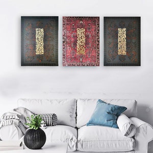 Persian Rug Calligraphy,all 3pieces together