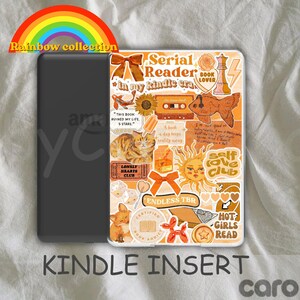 Orange Kindle-fodral med genomskinlig insats | Bokdekor (digital nedladdning)