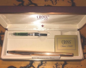 Vintage Cross Fountain Pen: 1/20 10k Gold Filled, 14k Gold Nib