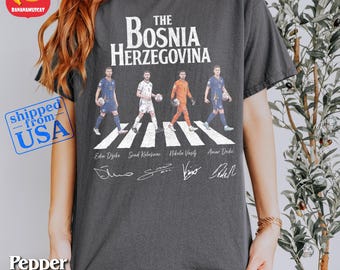 Maglietta Comfort Colors® della Bosnia-Erzegovina per i Mondiali Abbey Road 2026, maglietta grafica della squadra di calcio della Bosnia-Erzegovina per i Mondiali 2026