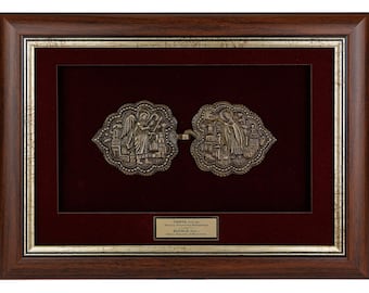 Macedonian Pafta Buckle from Bitola, Orthodox Heritage Art, Religious Folk Jewelry, 18th Century Wall Decor, Macedonian Gift