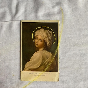 carte postale ancienne brodée et artisanal - cadeau unique