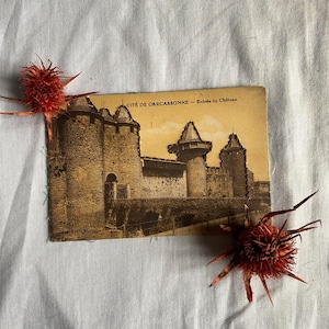 carte postale ancienne brodée et artisanal - cadeau unique