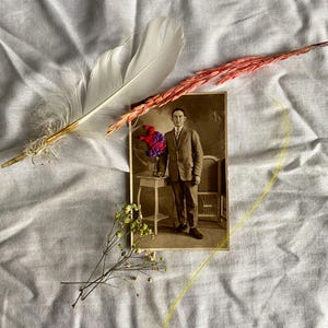 carte postale vintage brodée à la main - design unique et artisanat