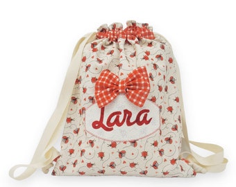 Mochila bebe o infantil hecha a mano personalizada