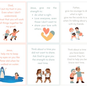 Prayer Prompt Cards, Prayer Prompts for Kids, Sunday School Prayers, Sunday School Printable ...