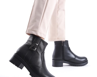 Coach Womens Dean Black Leather Stiletto Ankle Boot Size 8 B Side